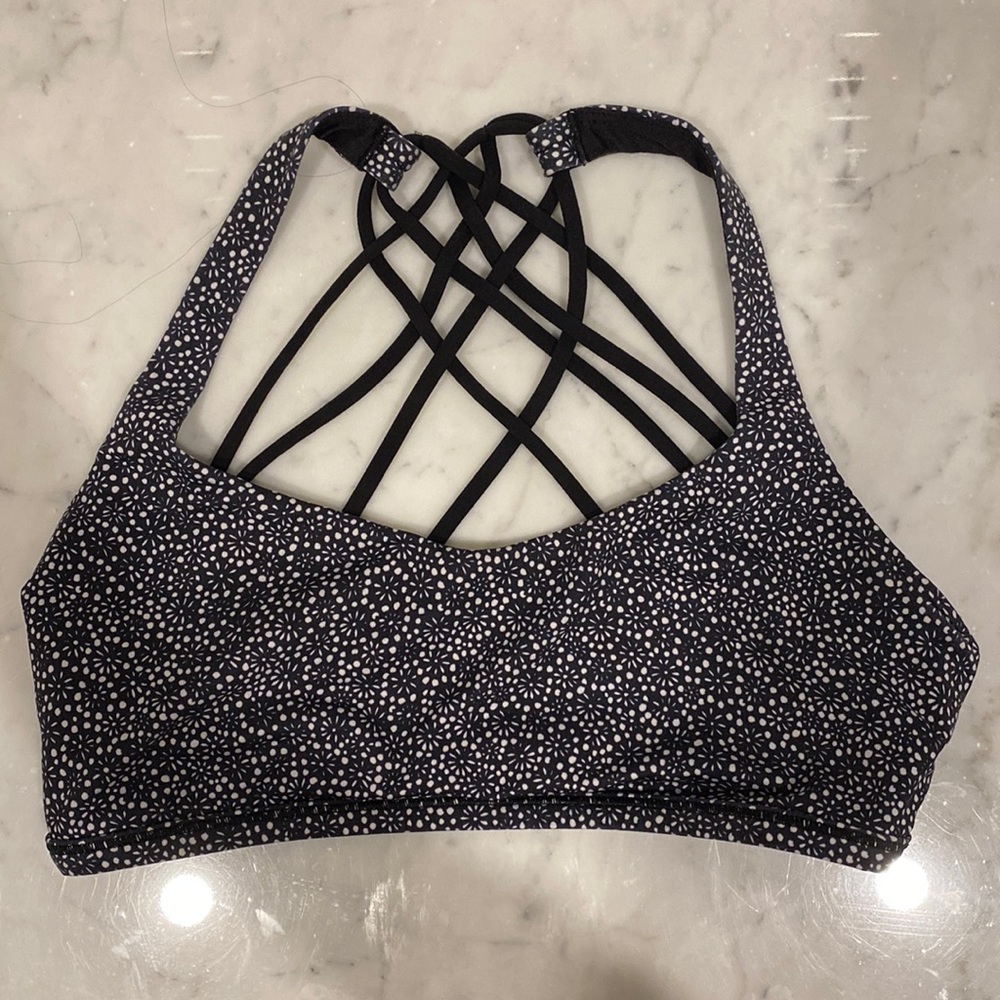 Lululemon Free To Be Wild Bra Black Flower 6